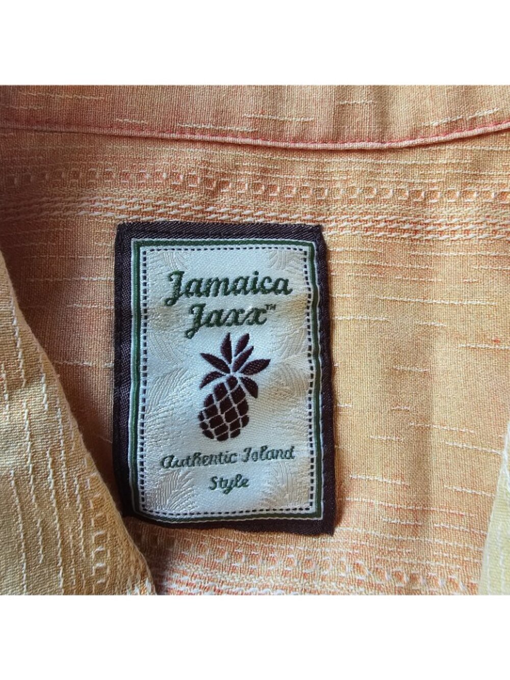 Jamaica Jaxx Button Up Shirt Mens XXL Yellow Hawaiian Silk Short Sleeve Top - Picture 6 of 10